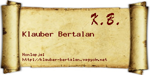 Klauber Bertalan névjegykártya