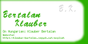 bertalan klauber business card